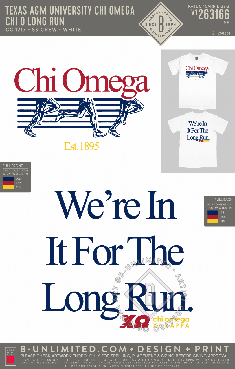 Texas A&M University Chi Omega - Chi O Long Run (EOS26) - CC - 1717 - SS Crew - White
