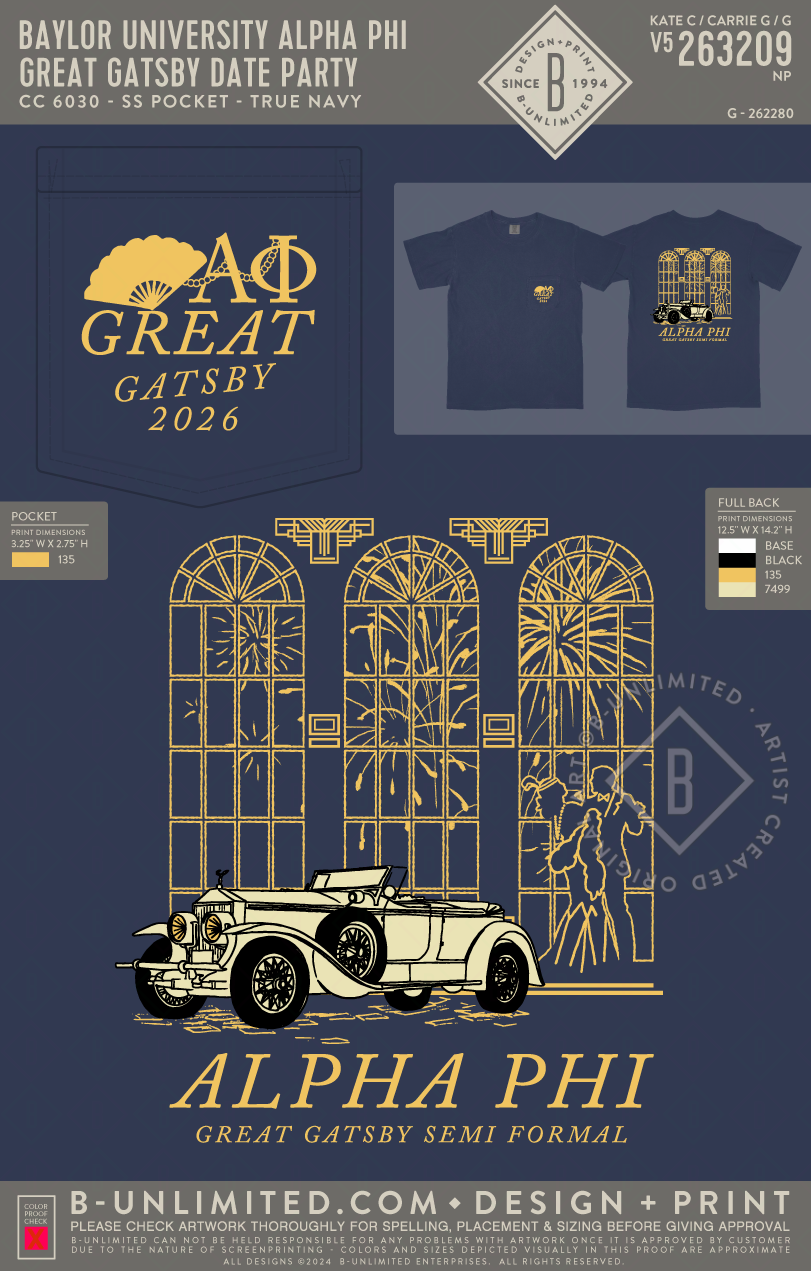 Baylor University Alpha Phi - Great Gatsby Date Party (EOS26) - CC - 6030 - SS Pocket - True Navy