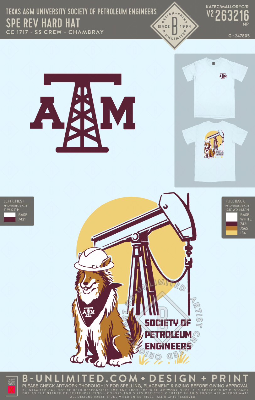 Texas A&M University Society of Petroleum Engineers - SPE Rev Hard Hat - CC - 1717 - SS Crew - Chambray