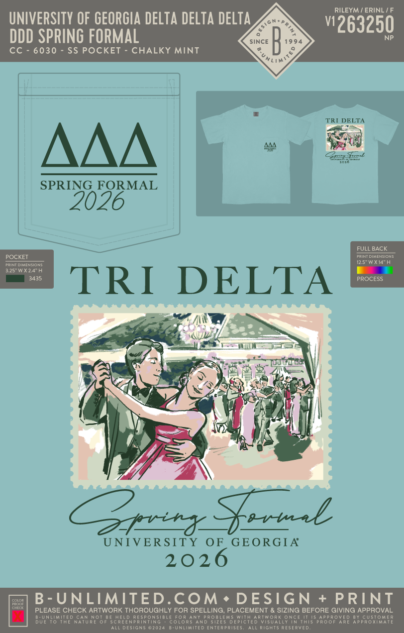 University of Georgia Delta Delta Delta - DDD Spring Formal(EOS26) - CC - 6030 - SS Pocket - Chalky Mint