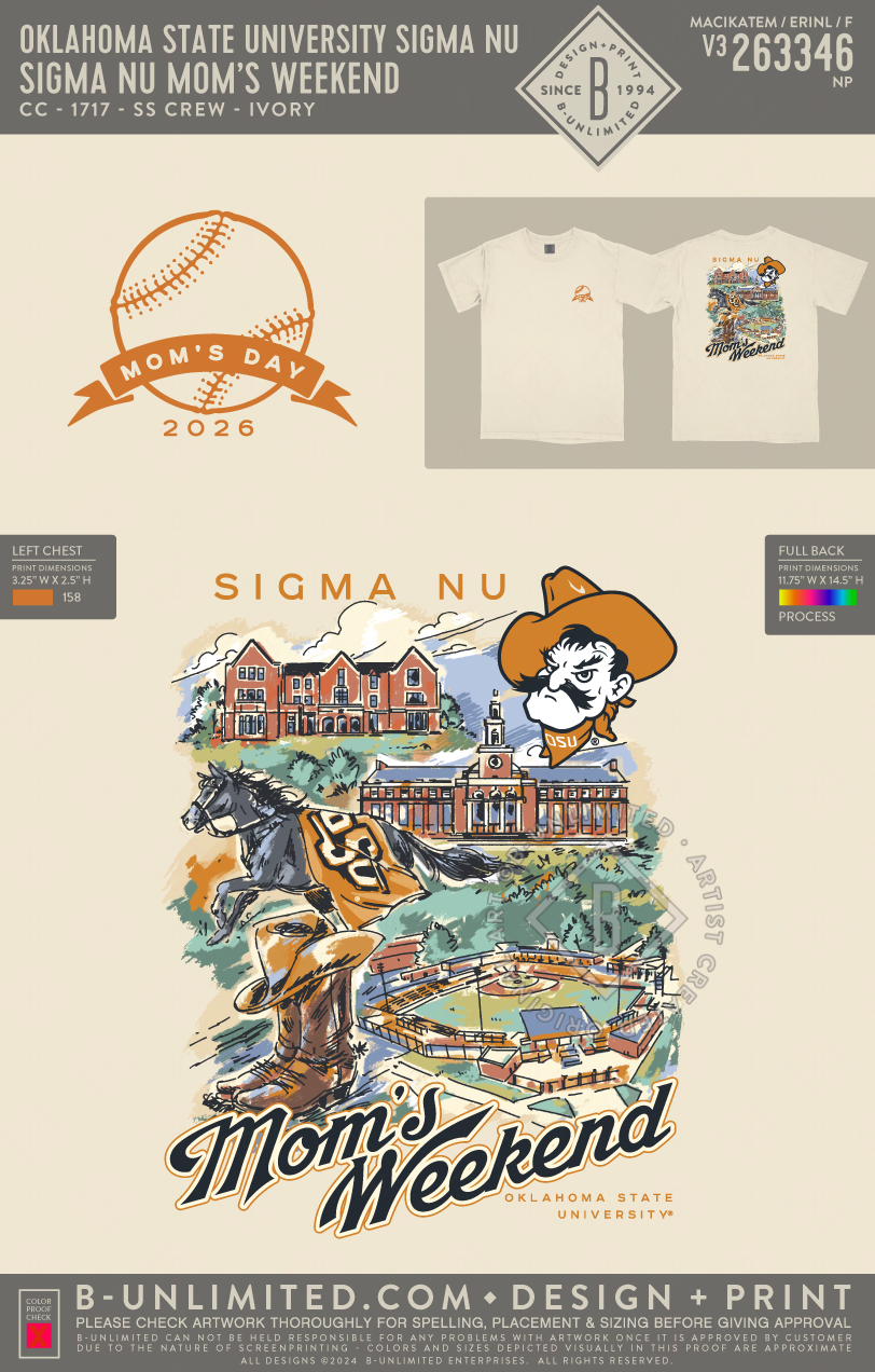 Oklahoma State University Sigma Nu - Sigma Nu Mom's Weekend (EOS26) - CC - 1717 - SS Crew - Ivory