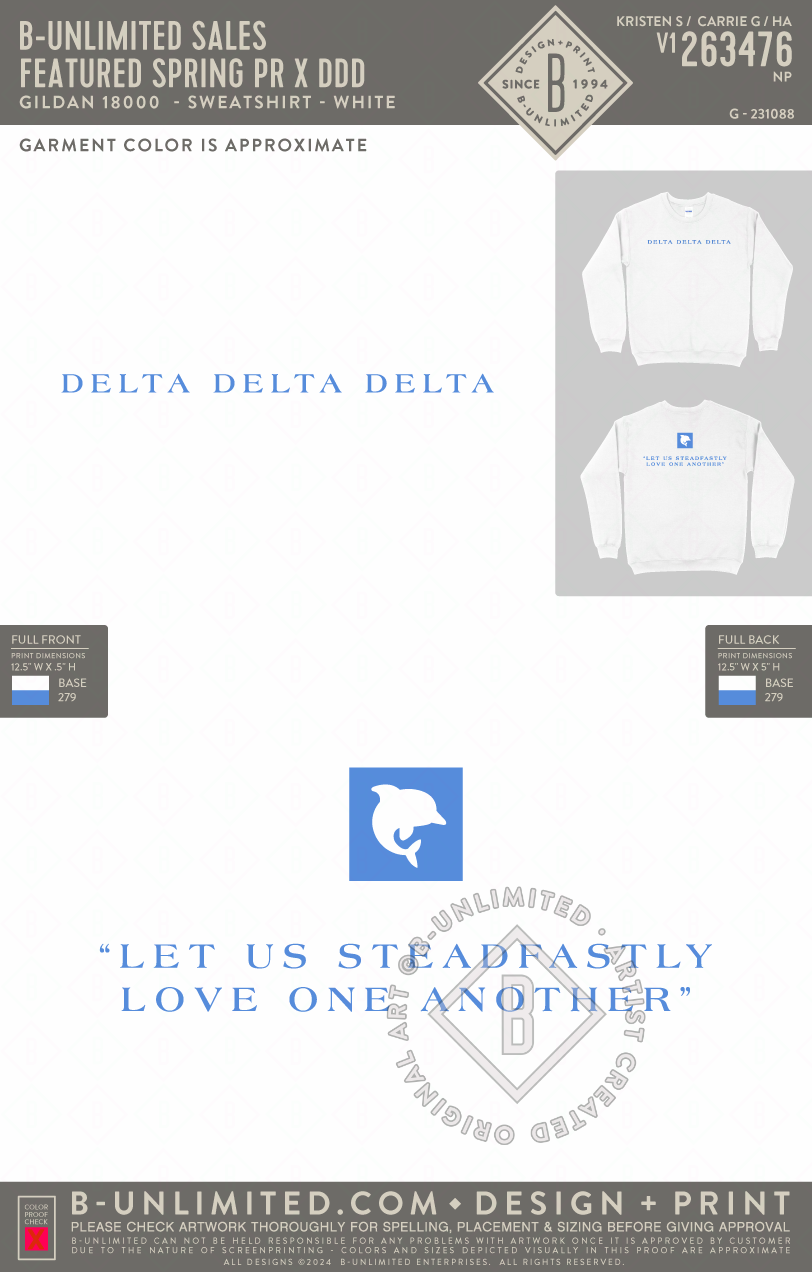 B-Unlimited Sales - Featured Spring PR x DDD (EOS26) - Gildan - 18000 - Crewneck Sweatshirt - White