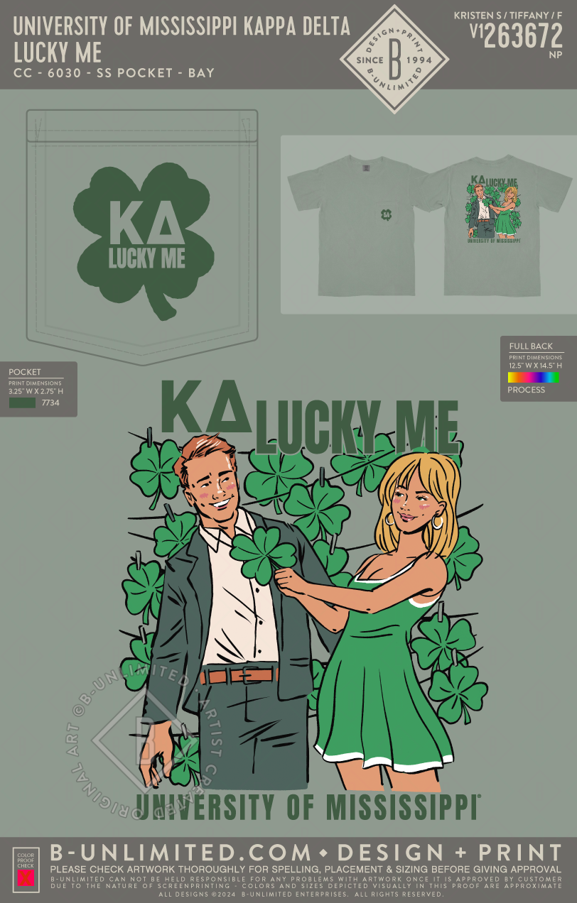 University of Mississippi Kappa Delta - Lucky me (EOS26) - CC - 6030 - SS Pocket - Bay