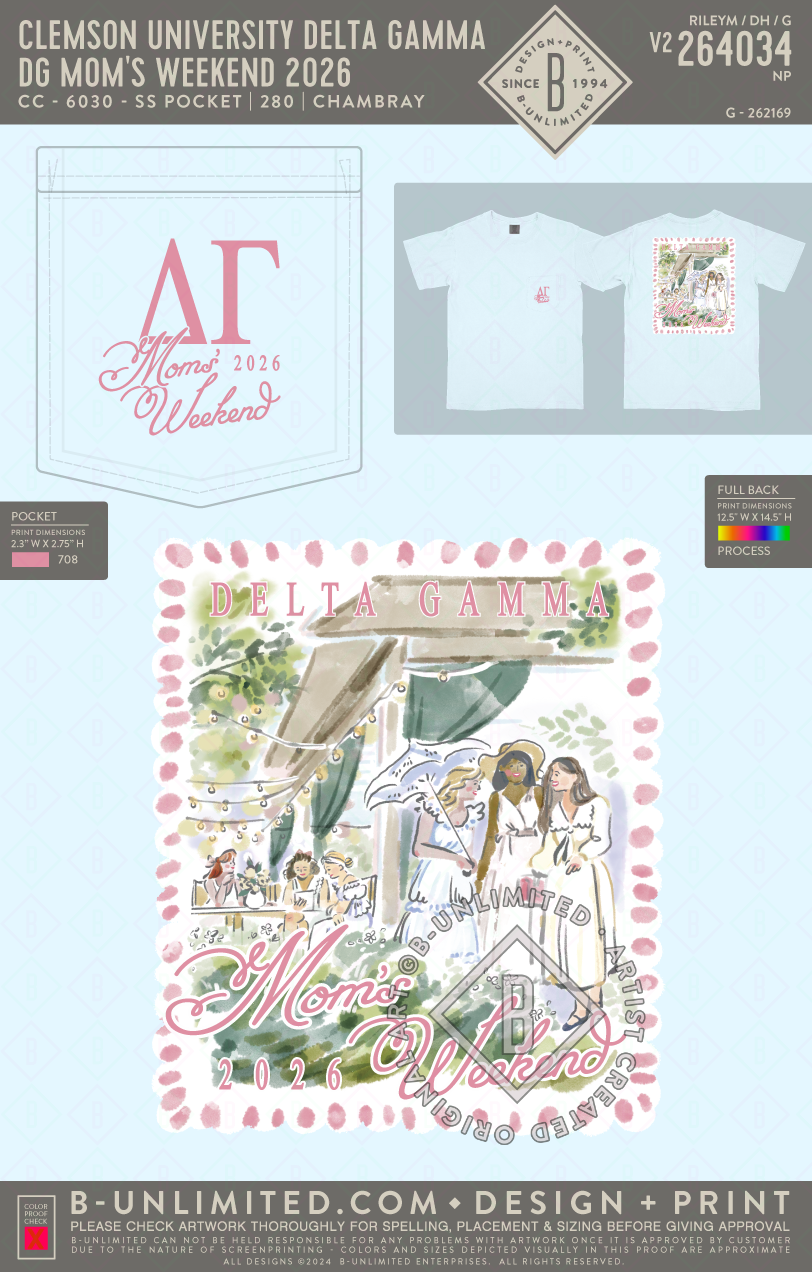 Clemson University Delta Gamma - DG Mom's Weekend 2026(EOS26) - CC - 6030 - SS Pocket - Chambray