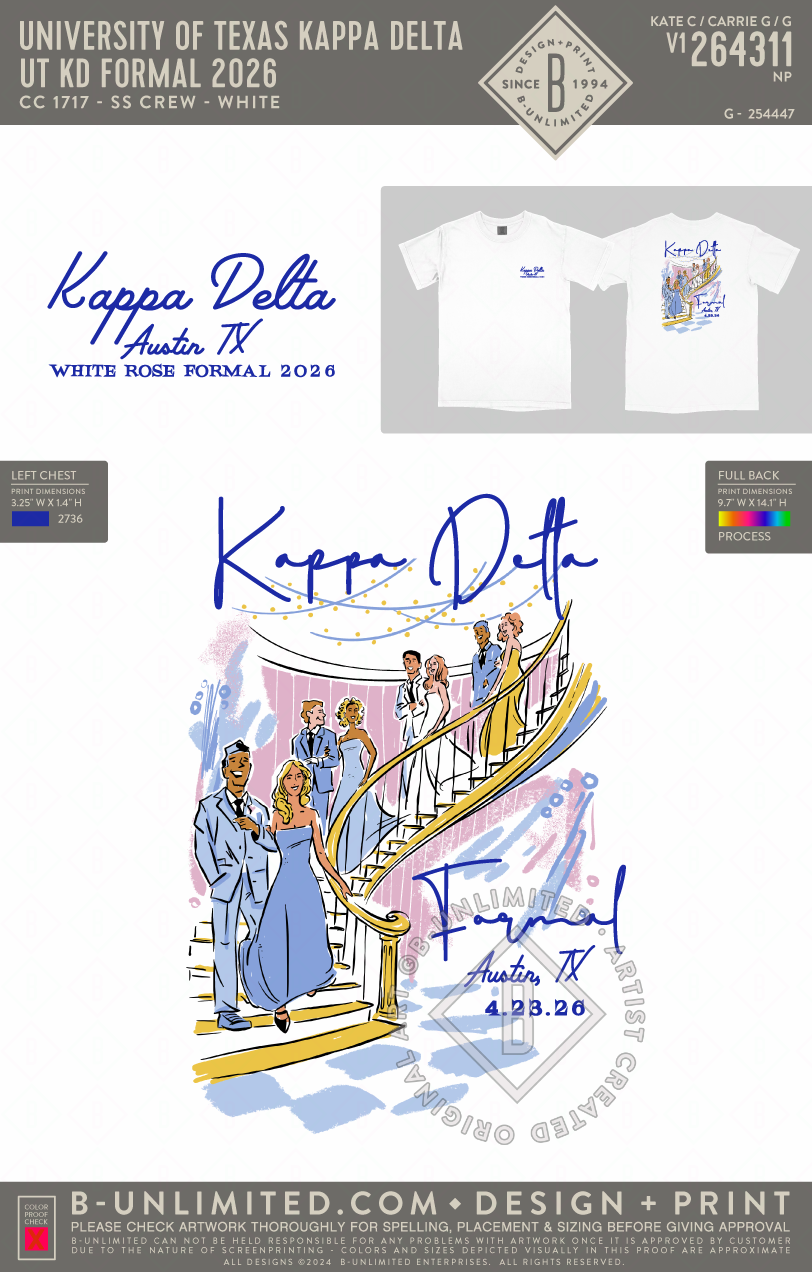 University of Texas Kappa Delta - UT KD Formal 2026 (EOS26) - CC - 1717 - SS Crew - White