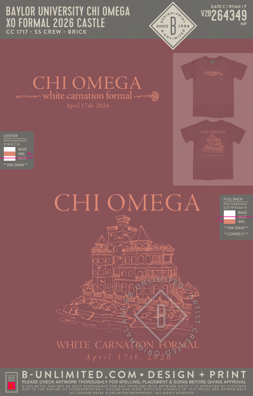 Baylor University Chi Omega - XO Formal 2026 Castle (EOS26) - CC - 1717 - SS Crew - Brick