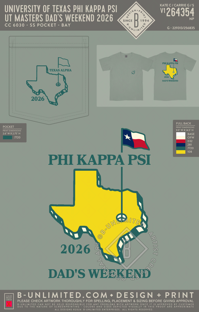 University of Texas Phi Kappa Psi - UT Masters Dad's Weekend 2026 (EOS26) - CC - 6030 - SS Pocket - Bay