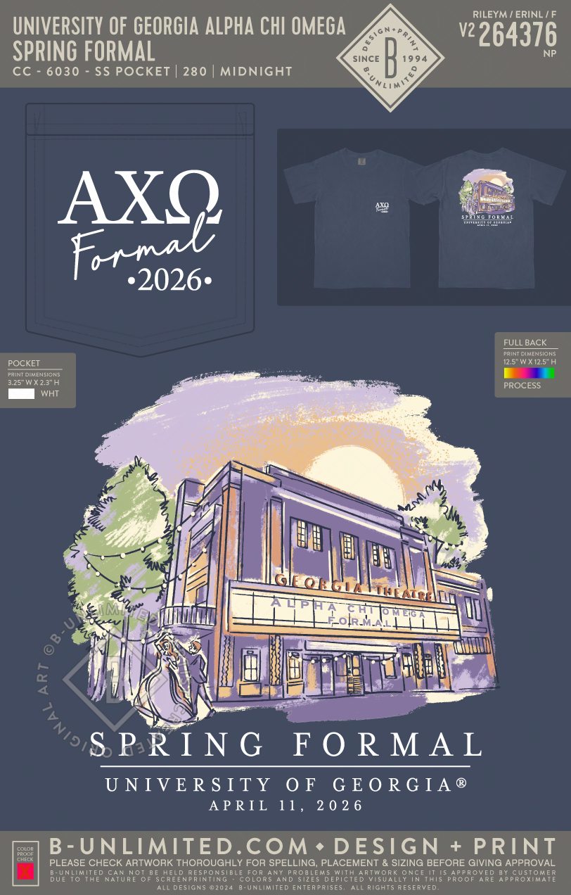 University of Georgia Alpha Chi Omega - Spring Formal(EOS26) - CC - 6030 - SS Pocket - Midnight