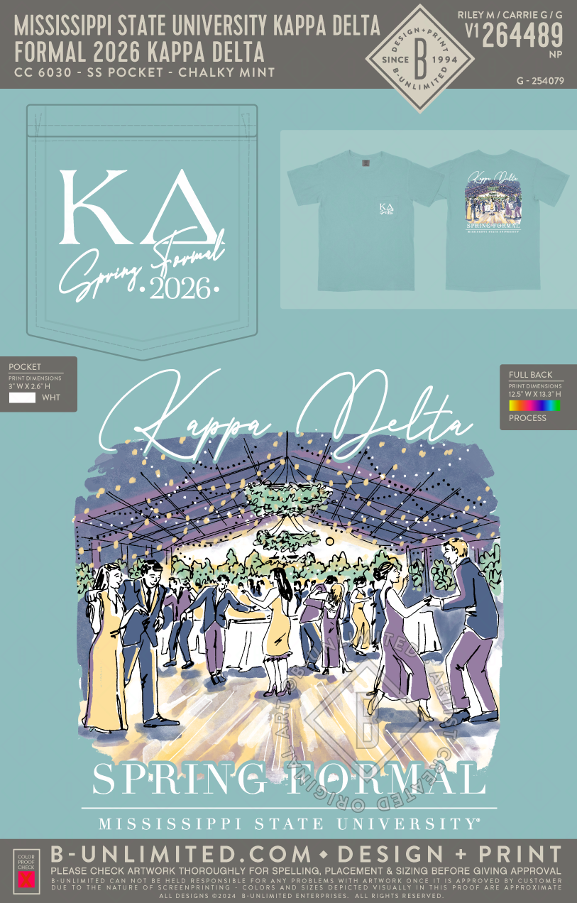 Mississippi State University Kappa Delta - Formal 2026 Kappa Delta(EOS26) - CC - 6030 - SS Pocket - Chalky Mint