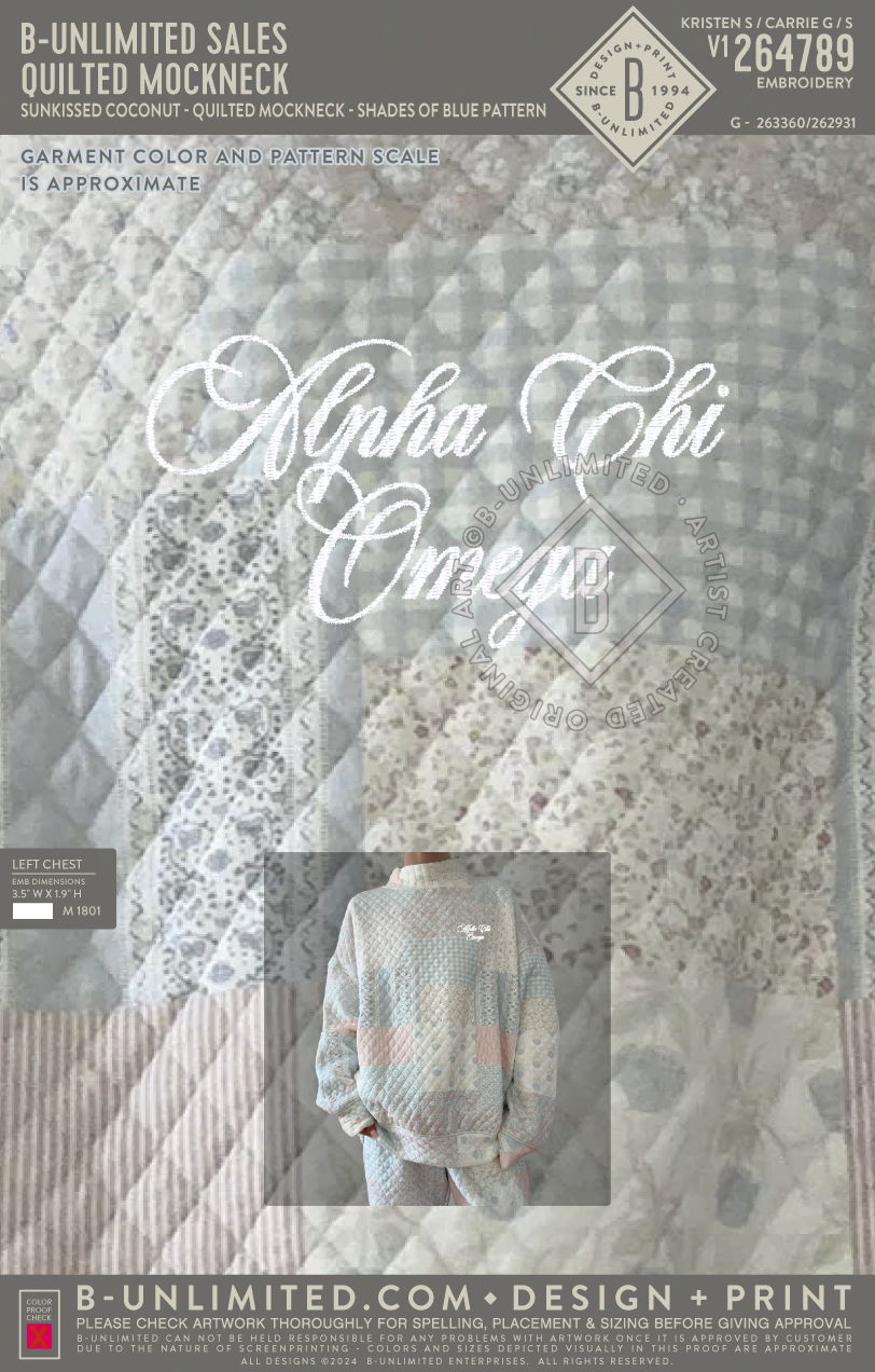 B-Unlimited Sales - Quilted Mockneck AXO - Veveret Floral Textured Mock Neck Sweater - Floral