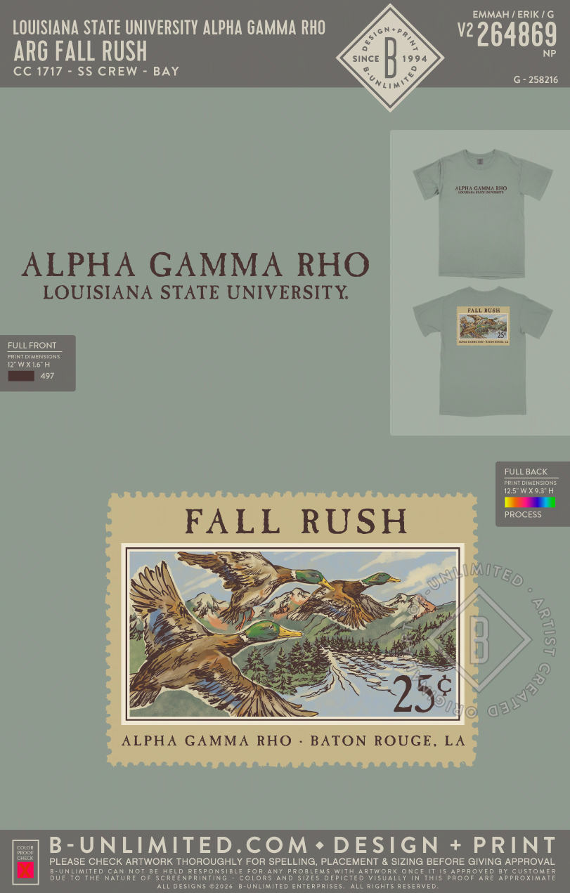 Louisiana State University Alpha Gamma Rho - ARG Fall Rush - CC - 1717 - SS Crew - Bay