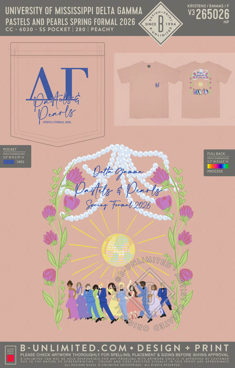 University of Mississippi Delta Gamma - Pastels and Pearls Spring Formal 2026 - CC - 6030 - SS Pocket - Peachy