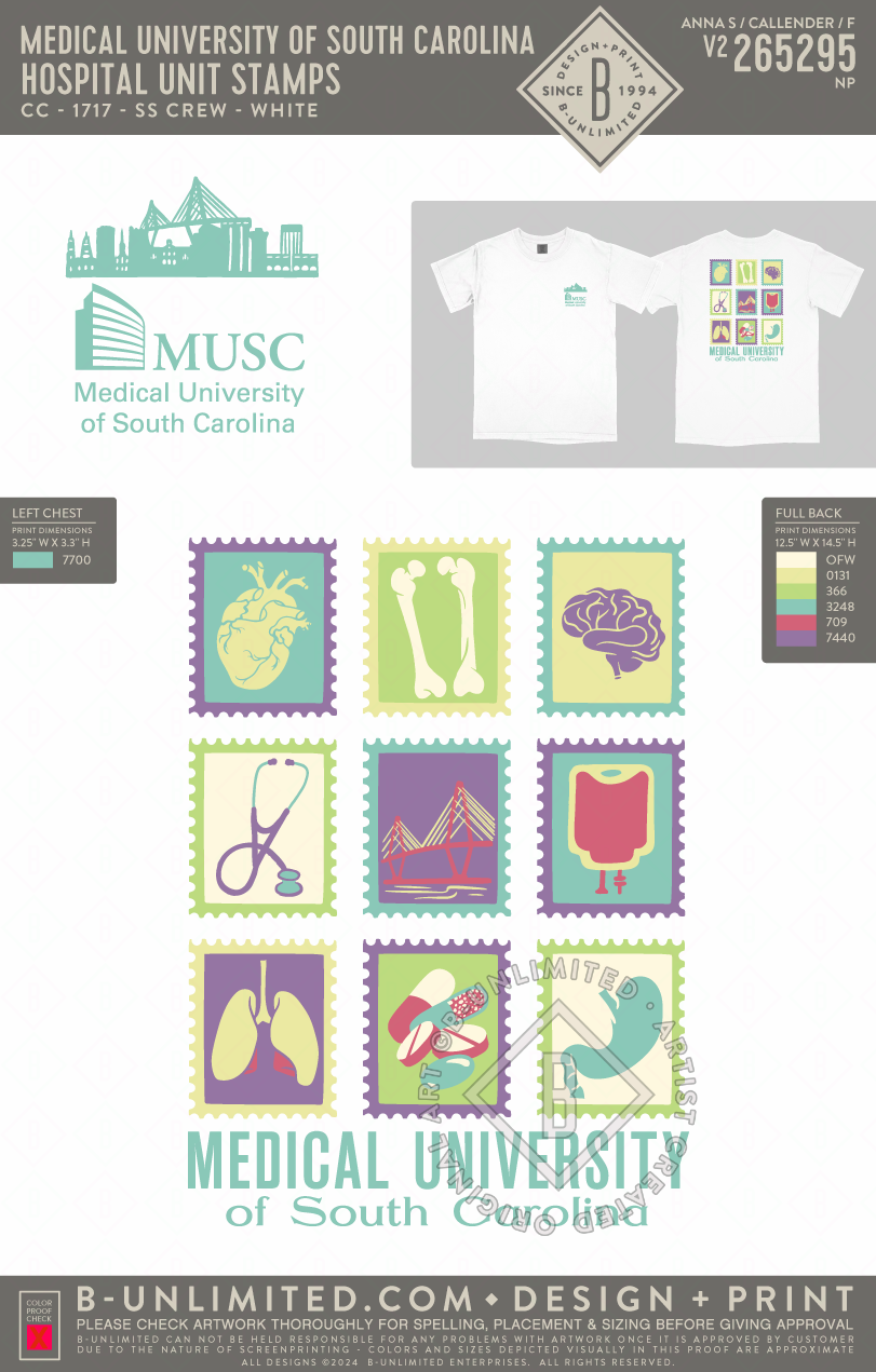 Medical University of South Carolina - Hospital Unit Stamps - CC - 1717 - SS Crew - White
