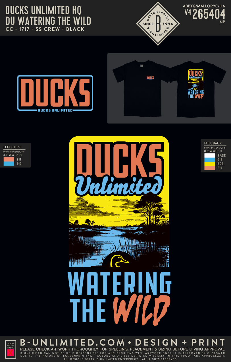 Ducks Unlimited HQ - DU Watering the Wild - CC - 1717 - SS Crew - Black
