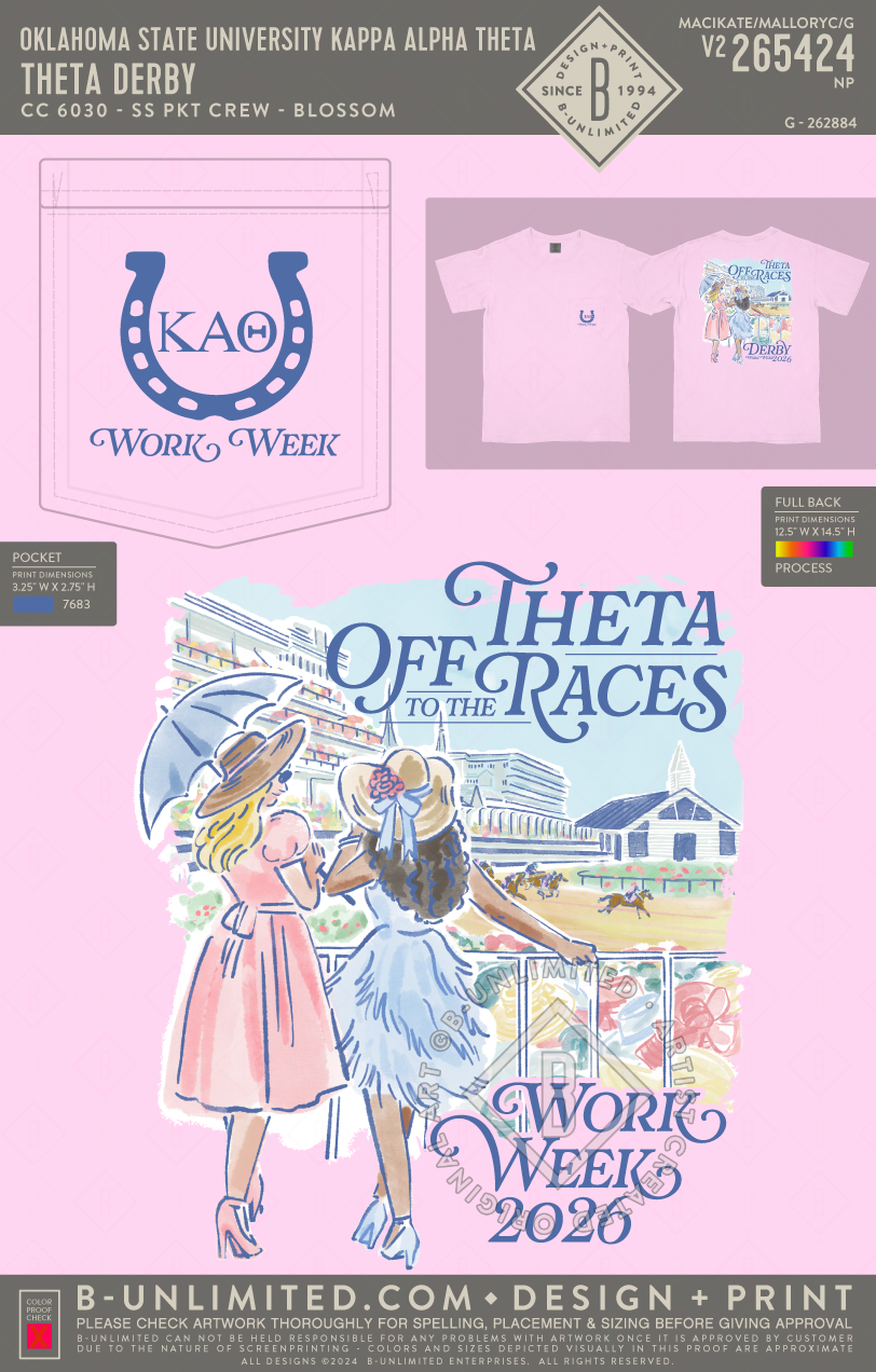 Oklahoma State University Kappa Alpha Theta - Theta Derby - CC - 6030 - SS Pocket - Blossom
