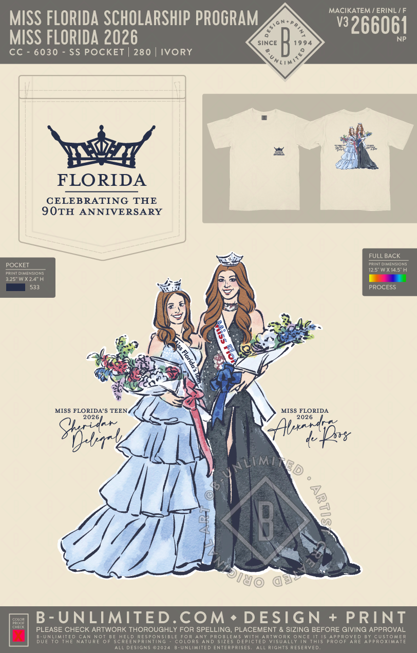 Miss Florida Scholarship Program - Miss Florida 2026 - CC - 6030 - SS Pocket - Ivory
