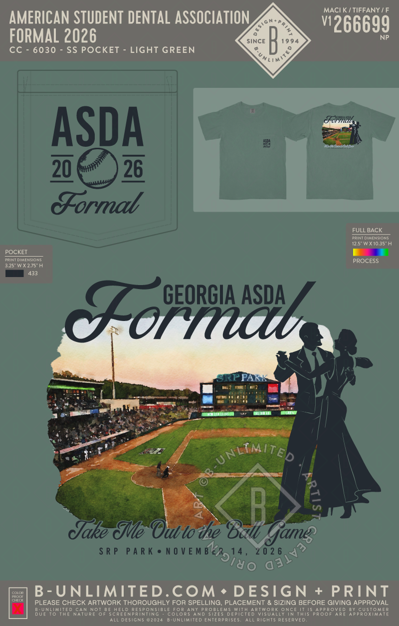American Student Dental Association - Formal 2026 - CC - 6030 - SS Pocket - Light Green