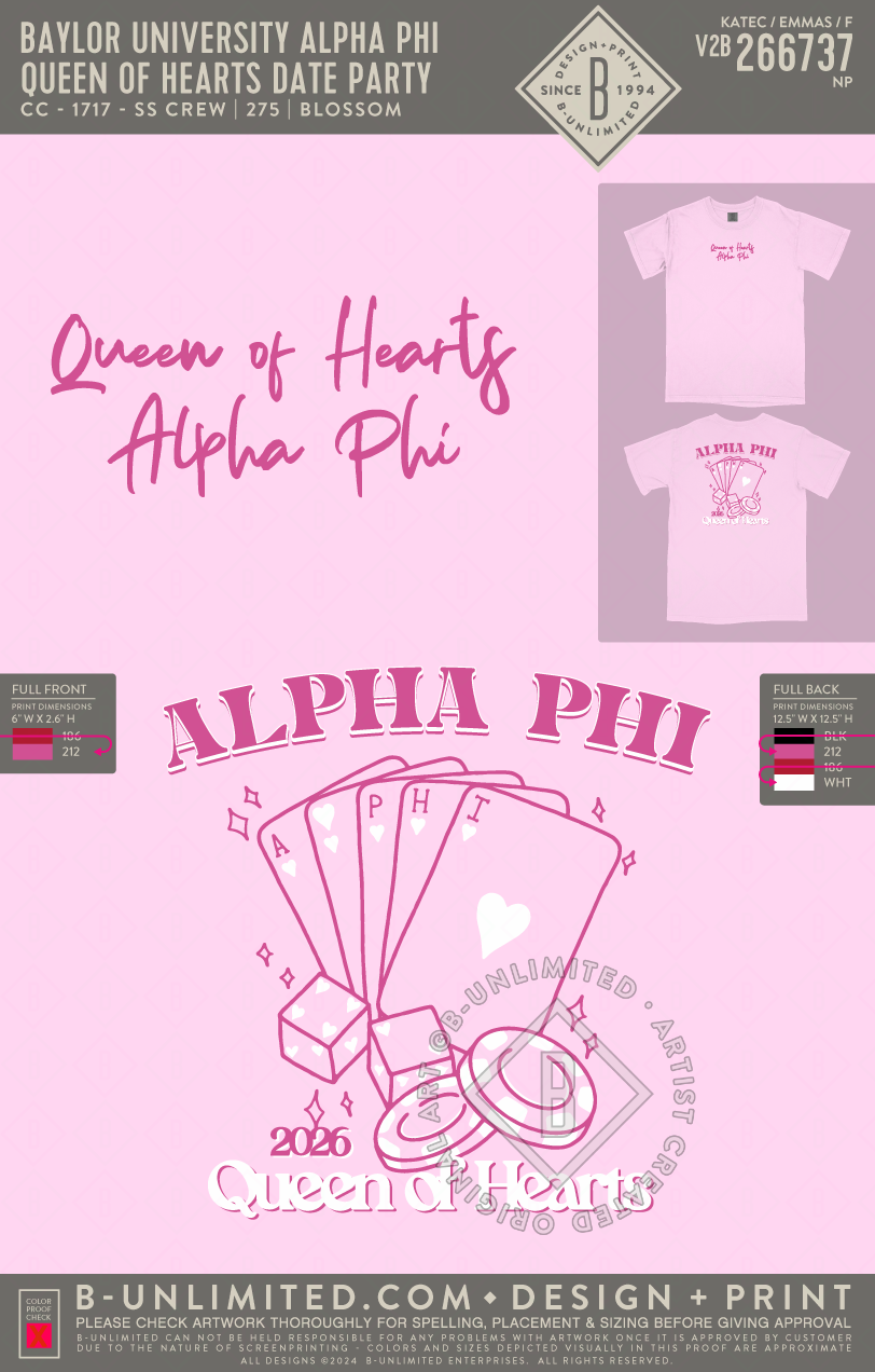 Baylor University Alpha Phi - Queen of Hearts Date Party - CC - 1717 - SS Crew - Blossom