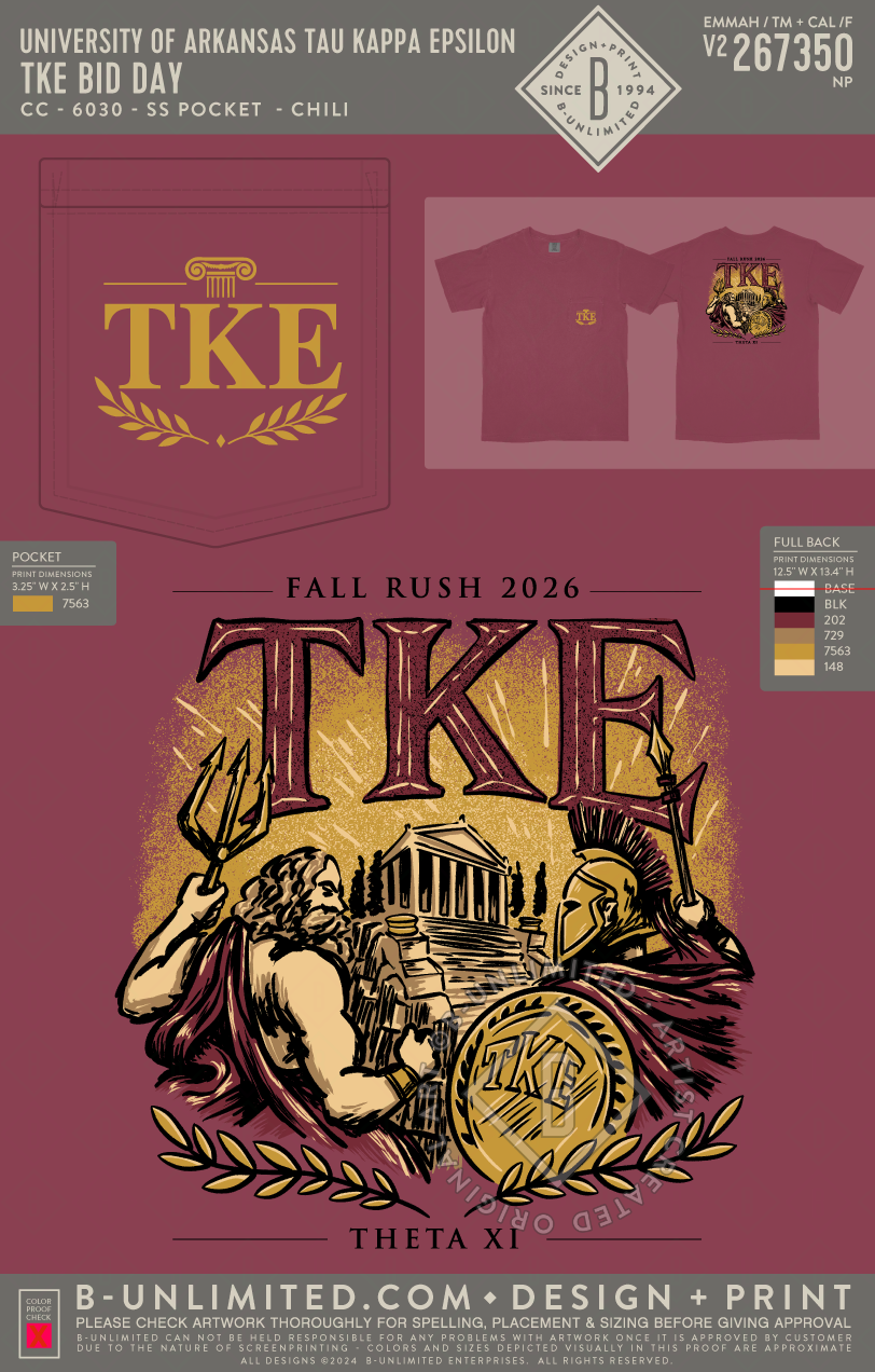 University of Arkansas Tau Kappa Epsilon - TKE Bid Day - CC - 6030 - SS Pocket - Chili