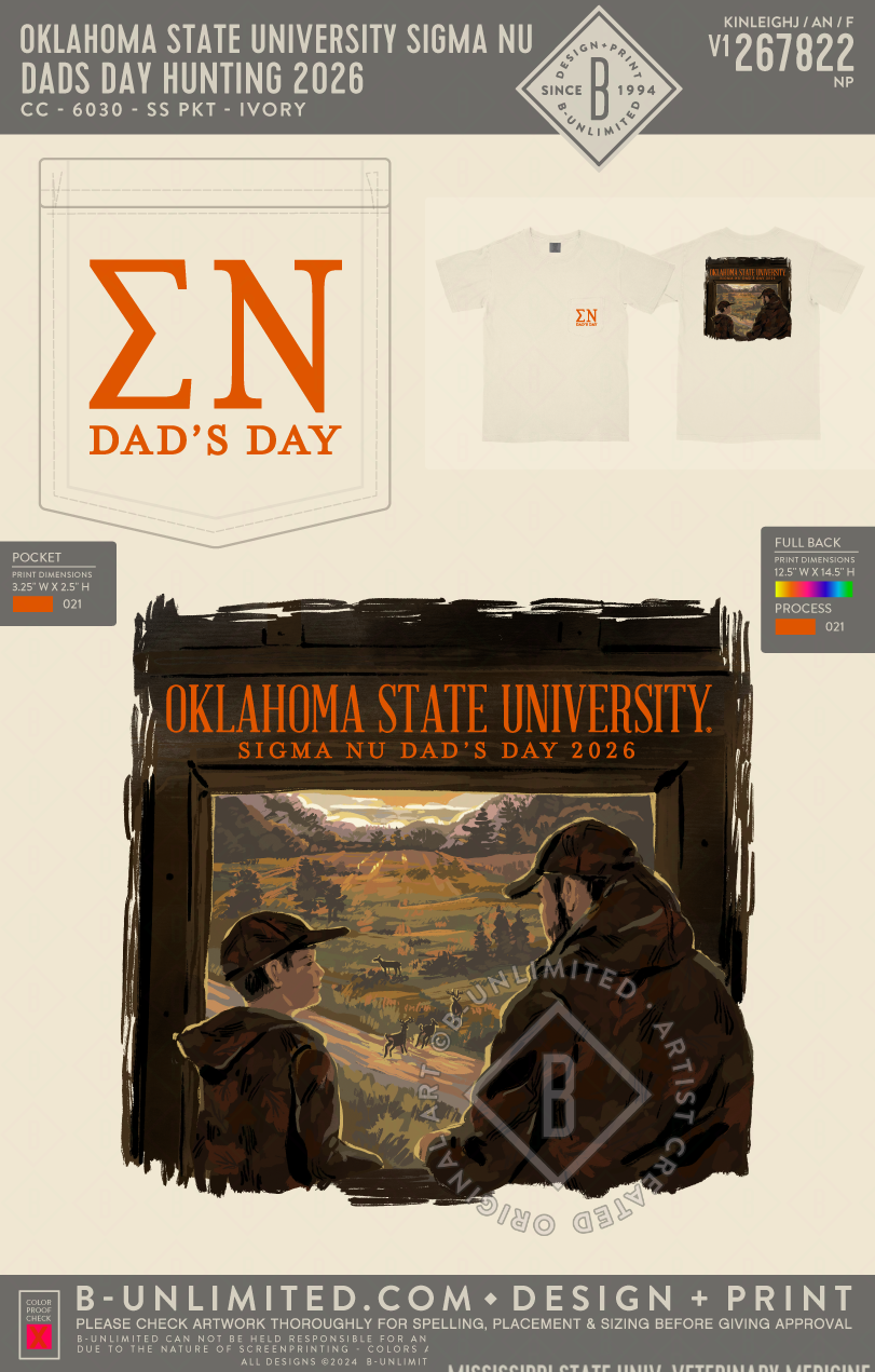 Oklahoma State University Sigma Nu - Dads Day Hunting 2026 - CC - 6030 - SS Pocket - Ivory