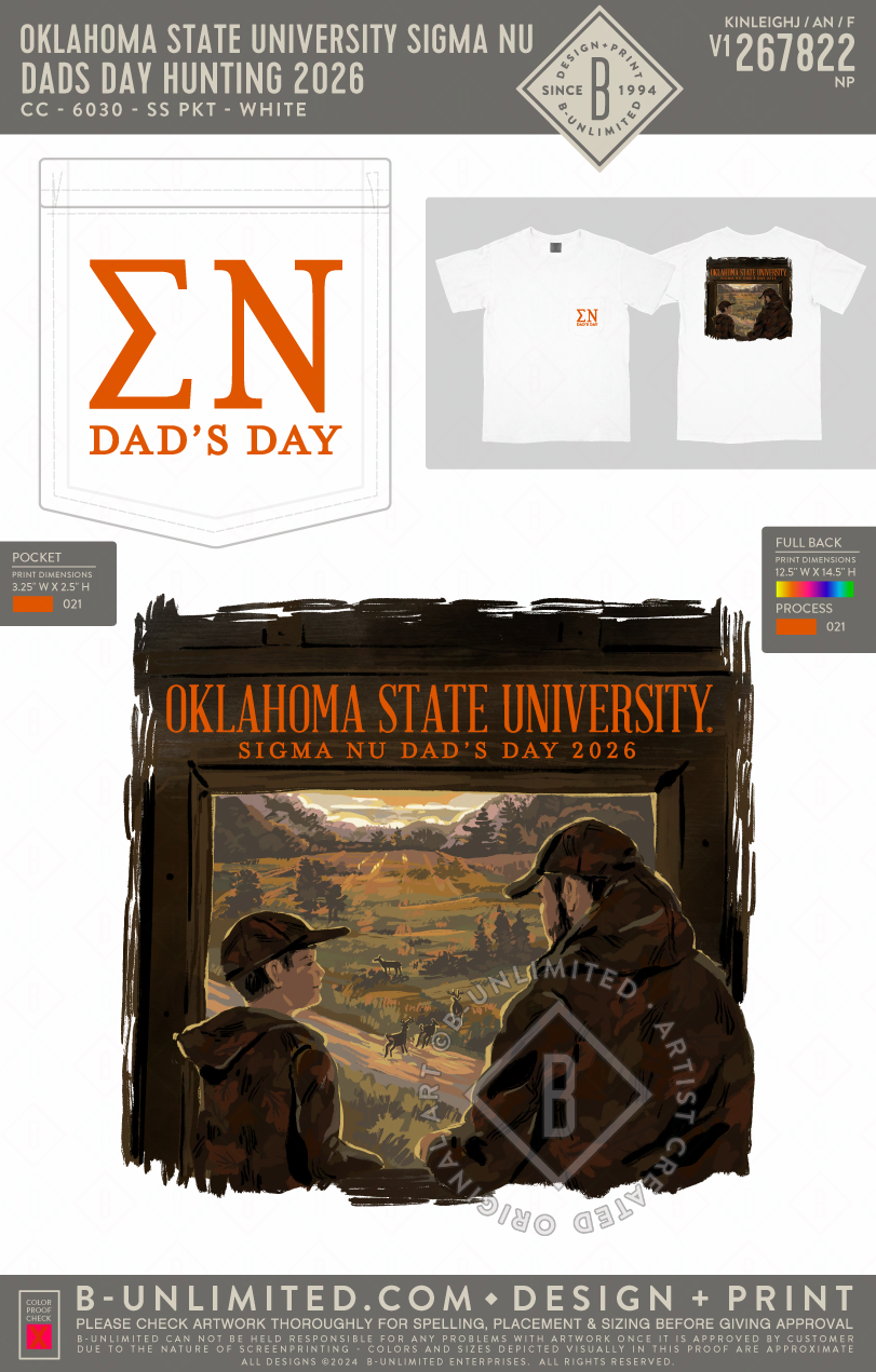 Oklahoma State University Sigma Nu - Dads Day Hunting 2026 - CC - 6030 - SS Pocket - White