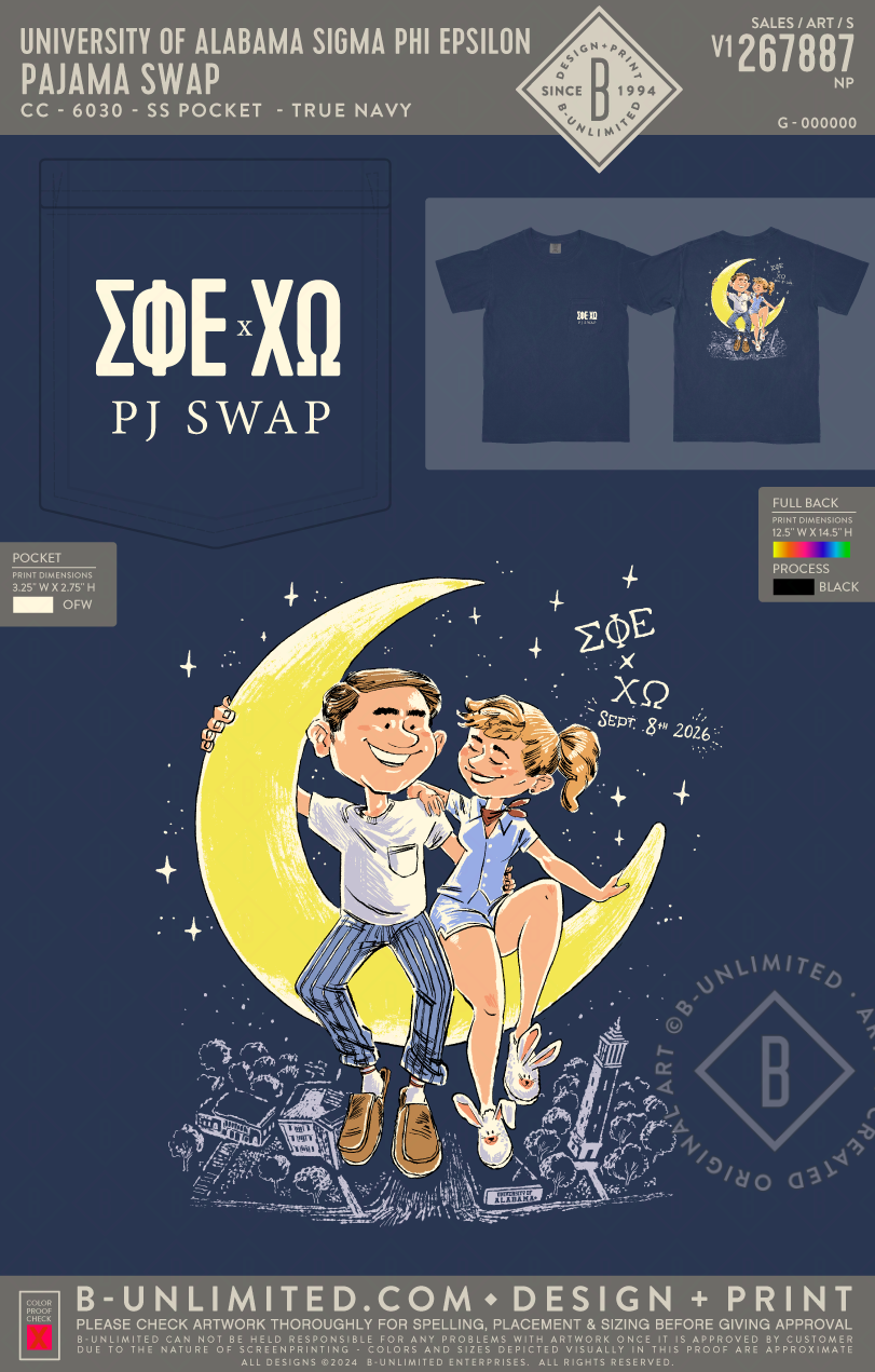 University of Alabama Sigma Phi Epsilon - Pajama Swap - CC - 6030 - SS Pocket - True Navy