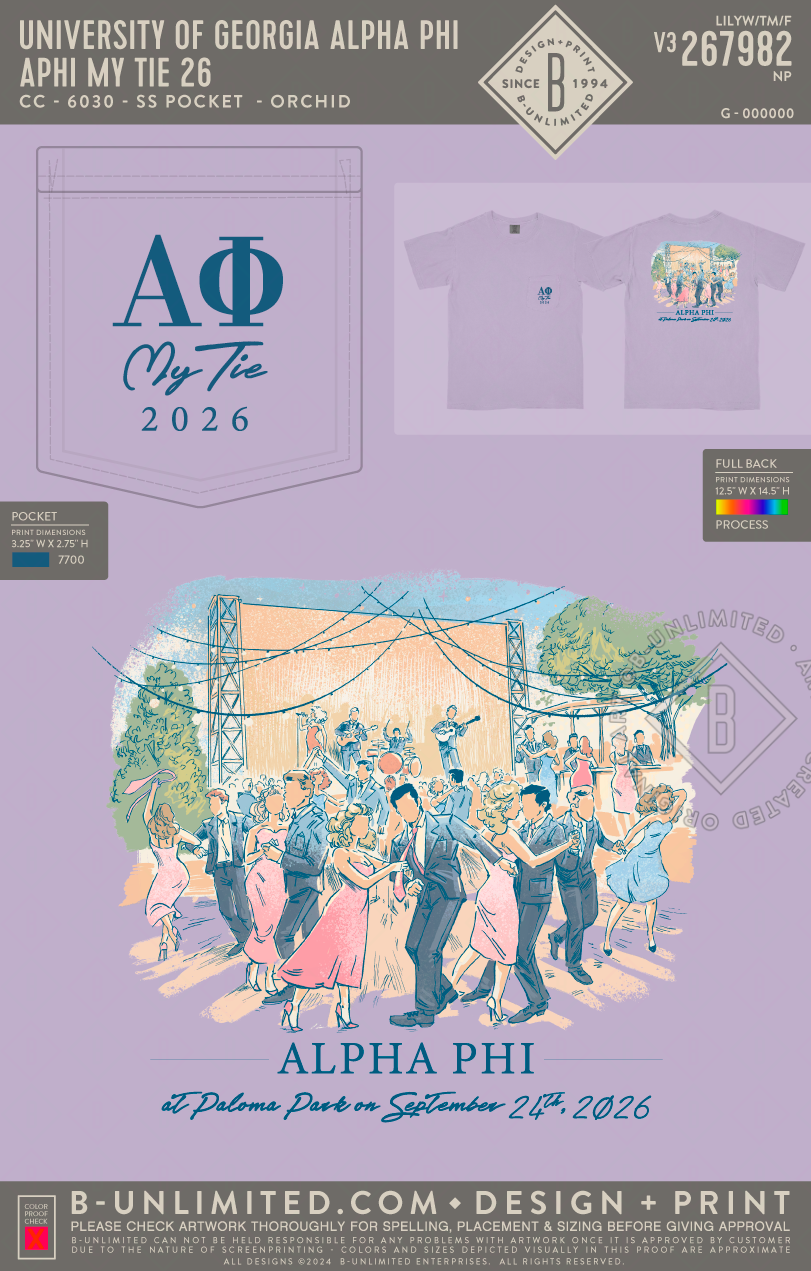 UGA APHI - APHI My Tie 26 - CC - 6030 - SS Pocket - Orchid