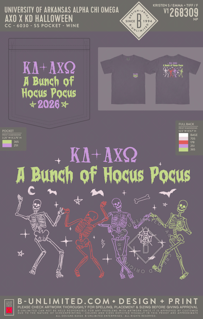 UofA AXO - AXO x KD Halloween - CC - 6030 - SS Pocket - Wine