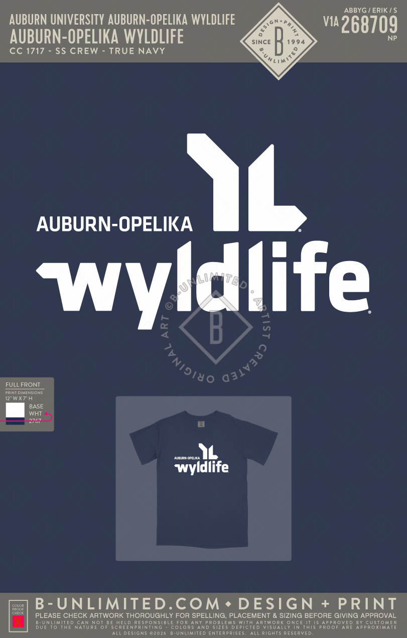 Auburn University Auburn-Opelika WyldLife - Auburn-Opelika WyldLife - CC - 1717 - SS Crew - True Navy