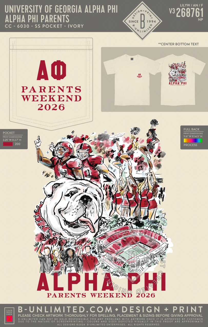 UGA APHI - Alpha Phi Parents 2026 - CC - 6030 - SS Pocket - Ivory