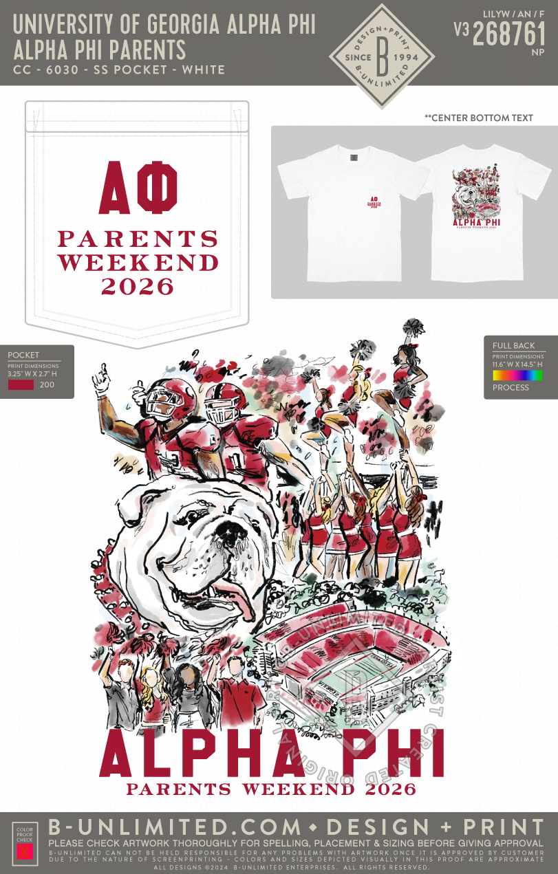 UGA APHI - Alpha Phi Parents 2026 - CC - 6030 - SS Pocket - White
