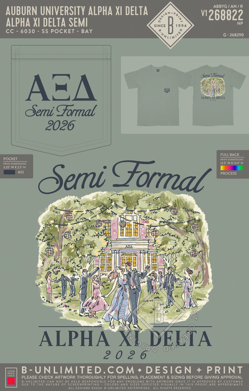Auburn University Alpha Xi Delta - Alpha Xi Delta Semi - CC - 6030 - SS Pocket - Bay