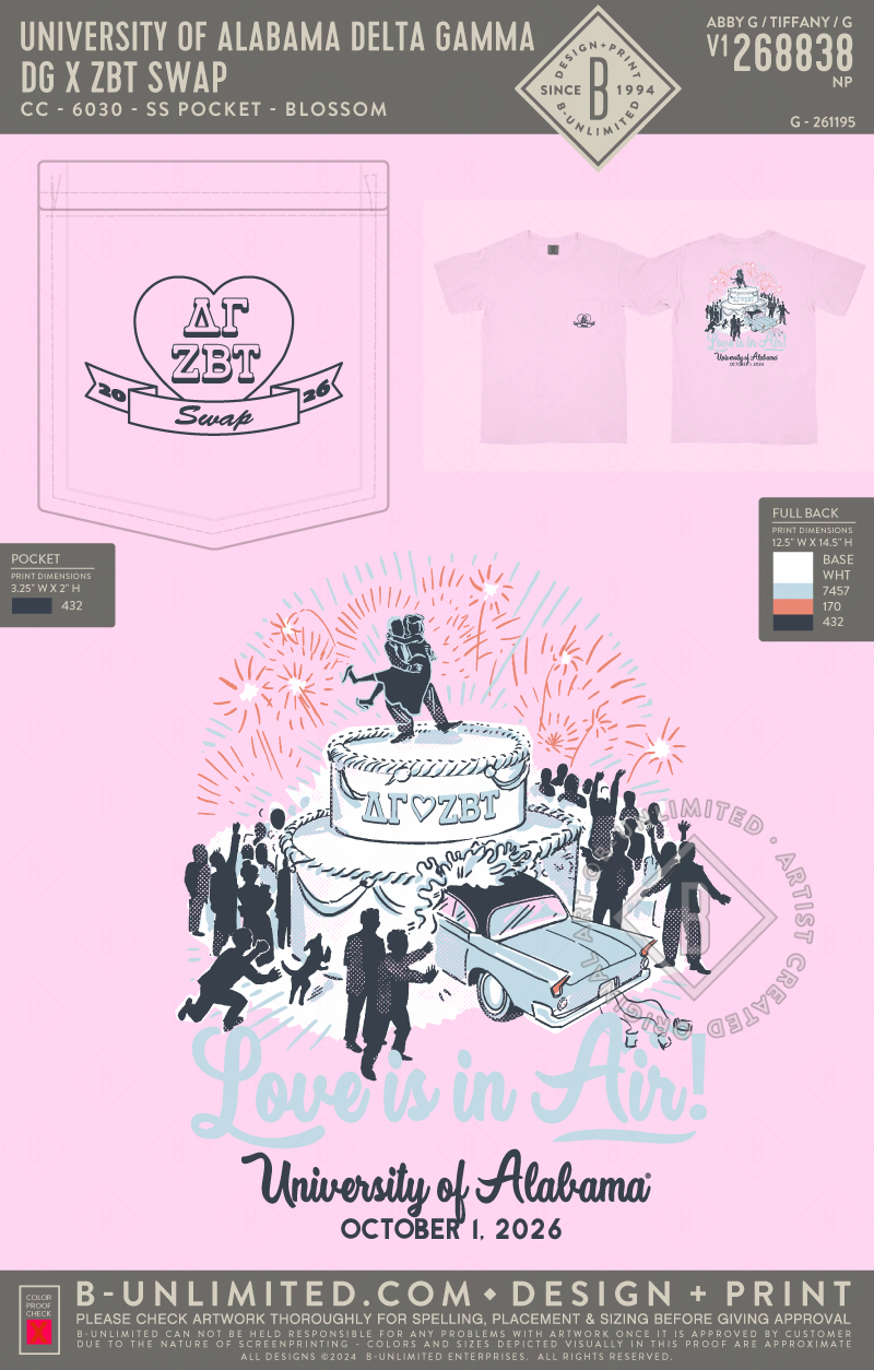 University of Alabama Delta Gamma - DG x ZBT Swap - CC - 6030 - SS Pocket - Blossom