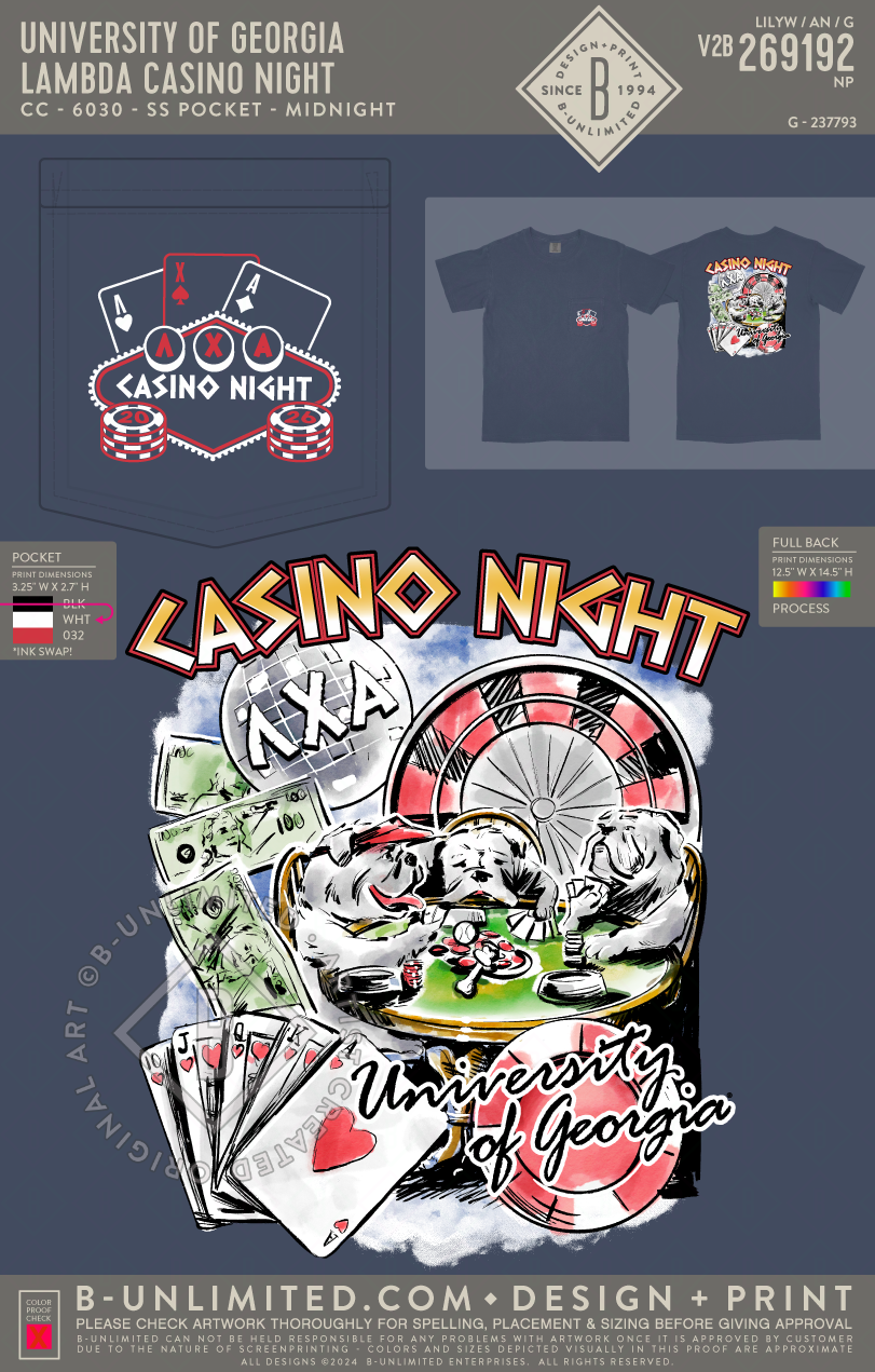 University of Georgia Lambda Chi Alpha - Lambda Casino Night - CC - 6030 - SS Pocket - Midnight
