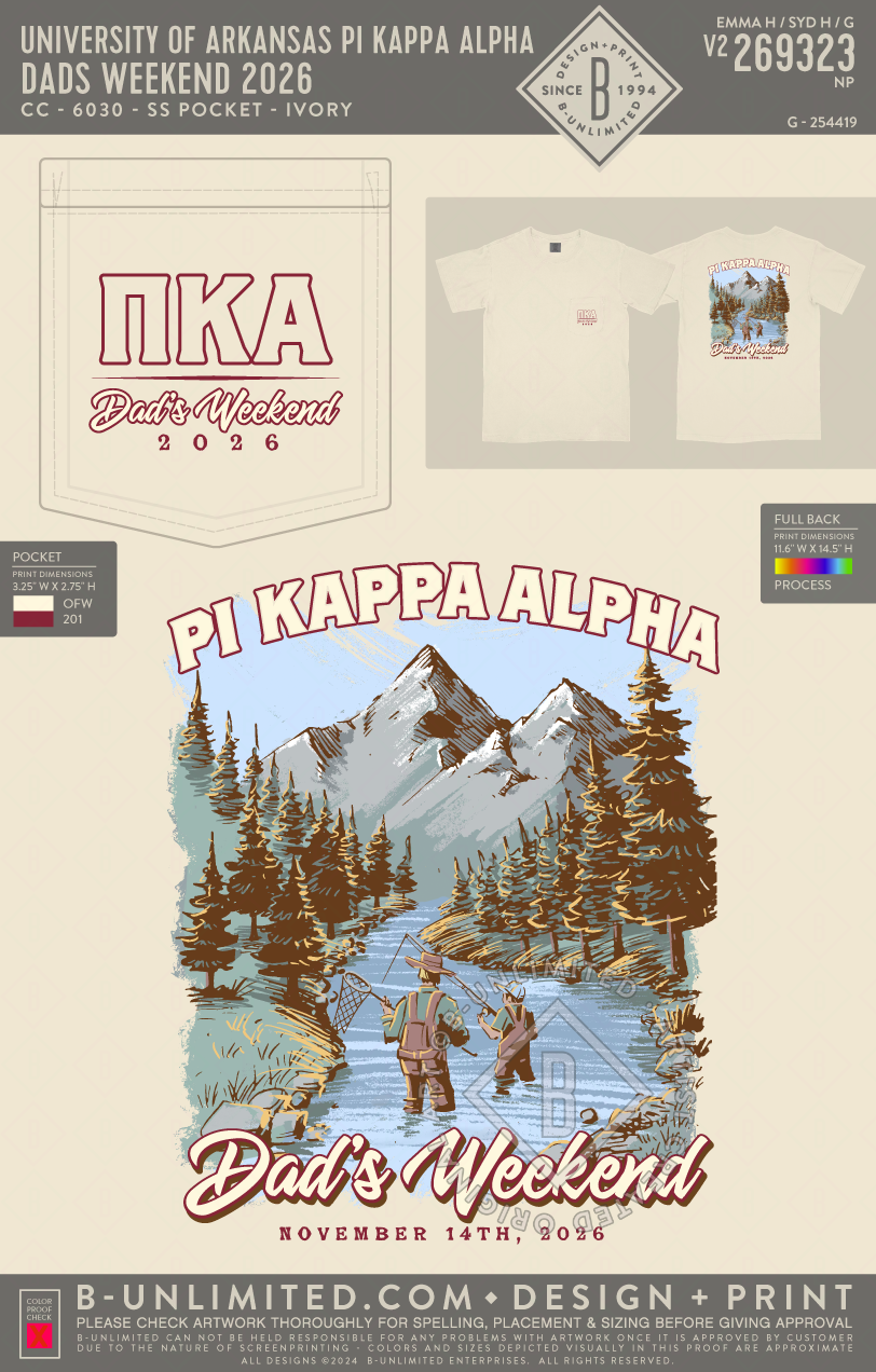 University of Arkansas Pi Kappa Alpha - Dads Weekend 2026 - CC - 6030 - SS Pocket - Ivory