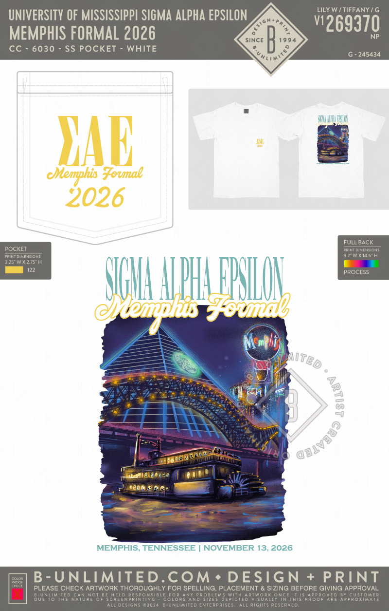 University of Mississippi Sigma Alpha Epsilon - Memphis Formal 2026 - CC - 6030 - SS Pocket - White