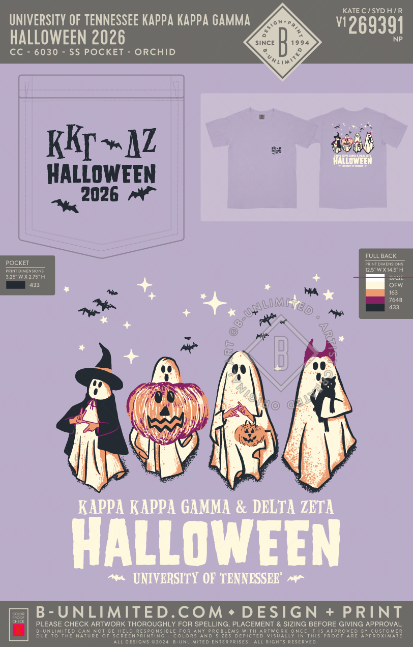 University of Tennessee Kappa Kappa Gamma - Halloween 2026 - CC - 6030 - SS Pocket - Orchid