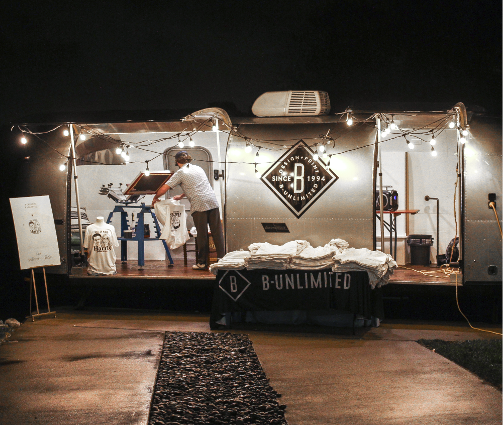 bstream trailer strung with lights
