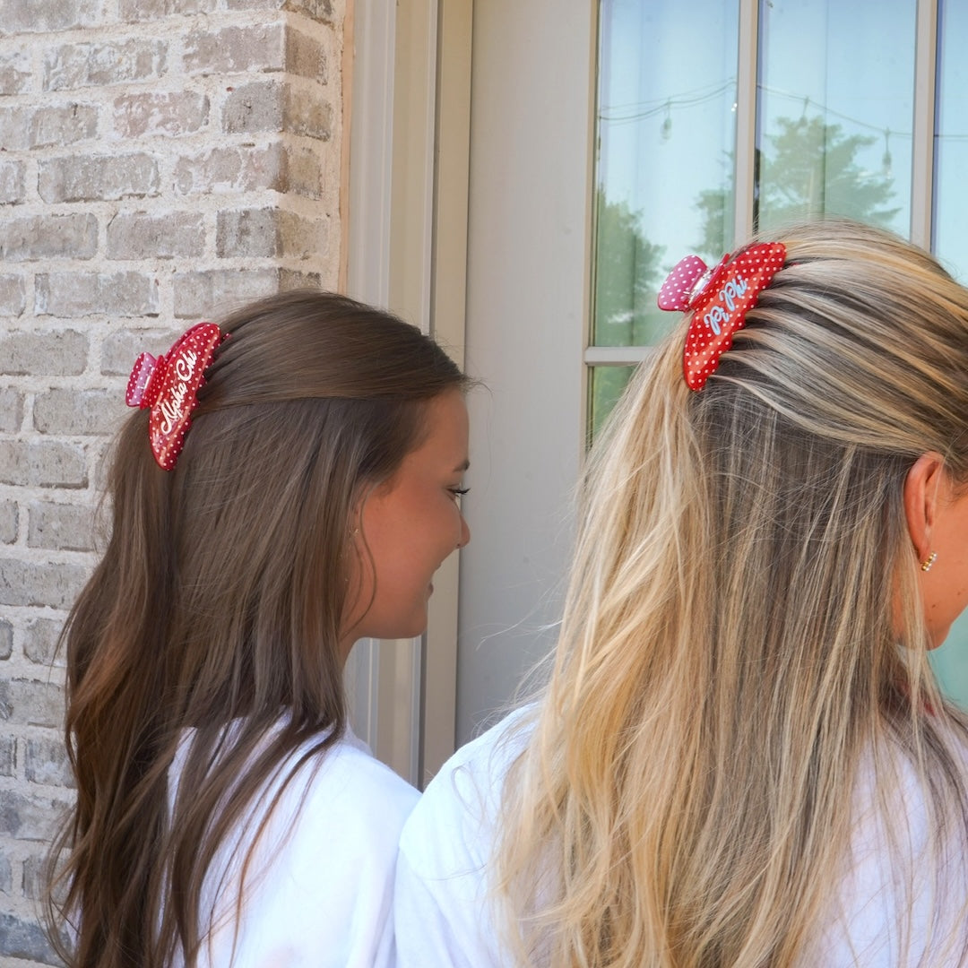 B-Unlimited Greek - Dots for Days Hair Clip Alpha Chi