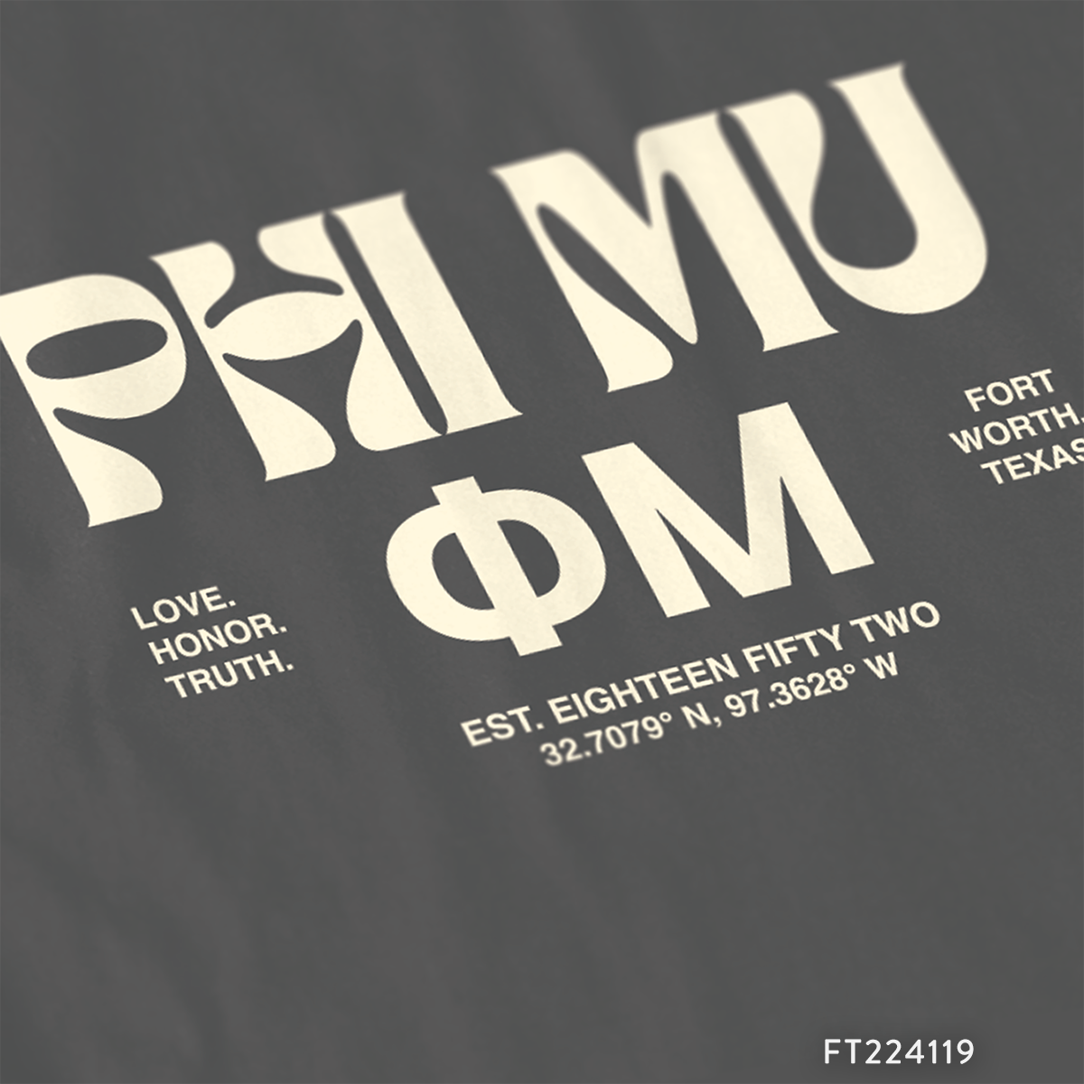 Phi Mu Groovy Coordinates PR T-Shirt Design