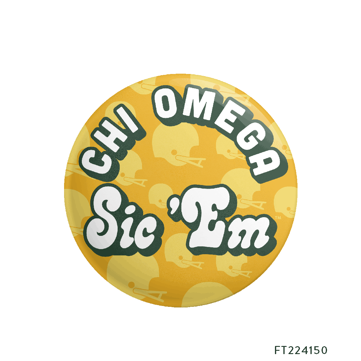 Chi Omega Game Day PR Button Design