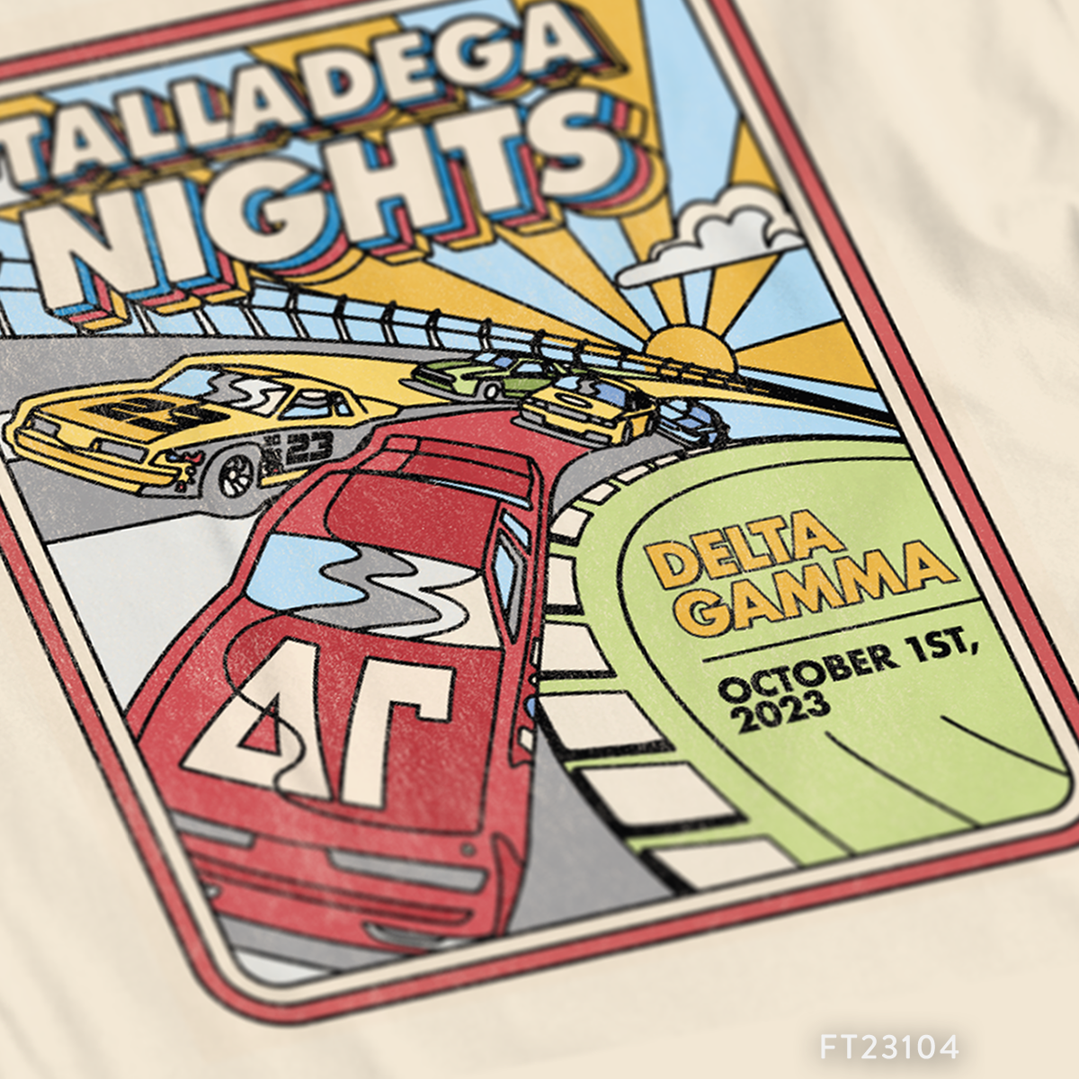 Delta Gamma Talladega Date Party T-Shirt Design