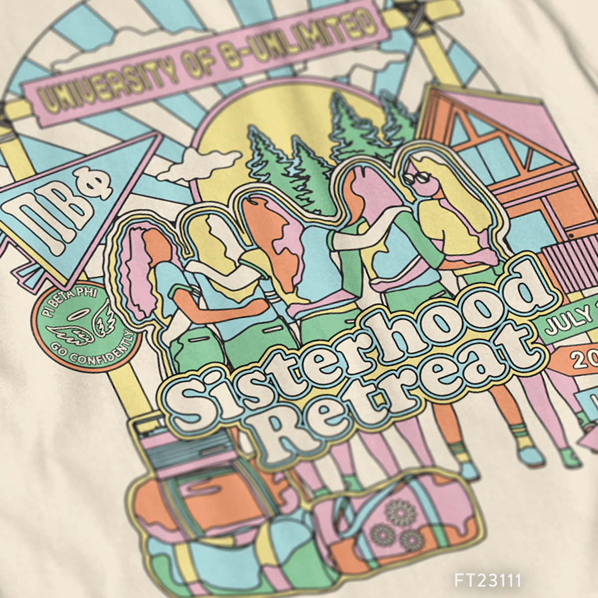 Pi Beta Phi Sisterhood Retreat T-Shirt Design