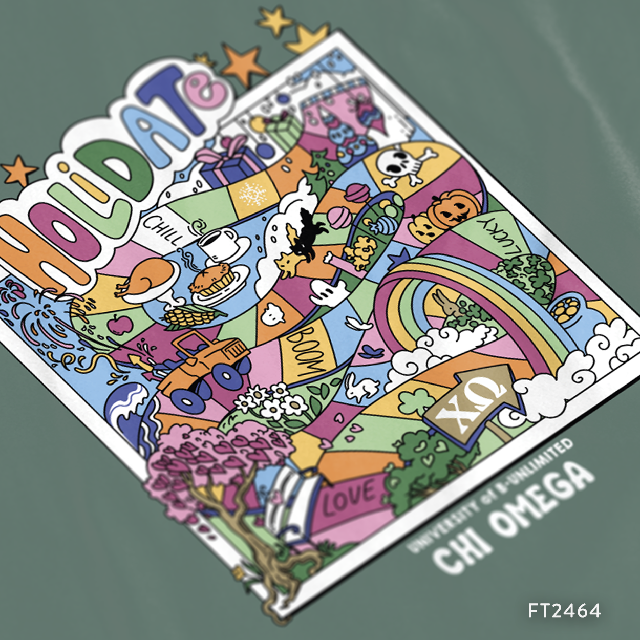 Chi Omega Holidate Date Party T-Shirt Design