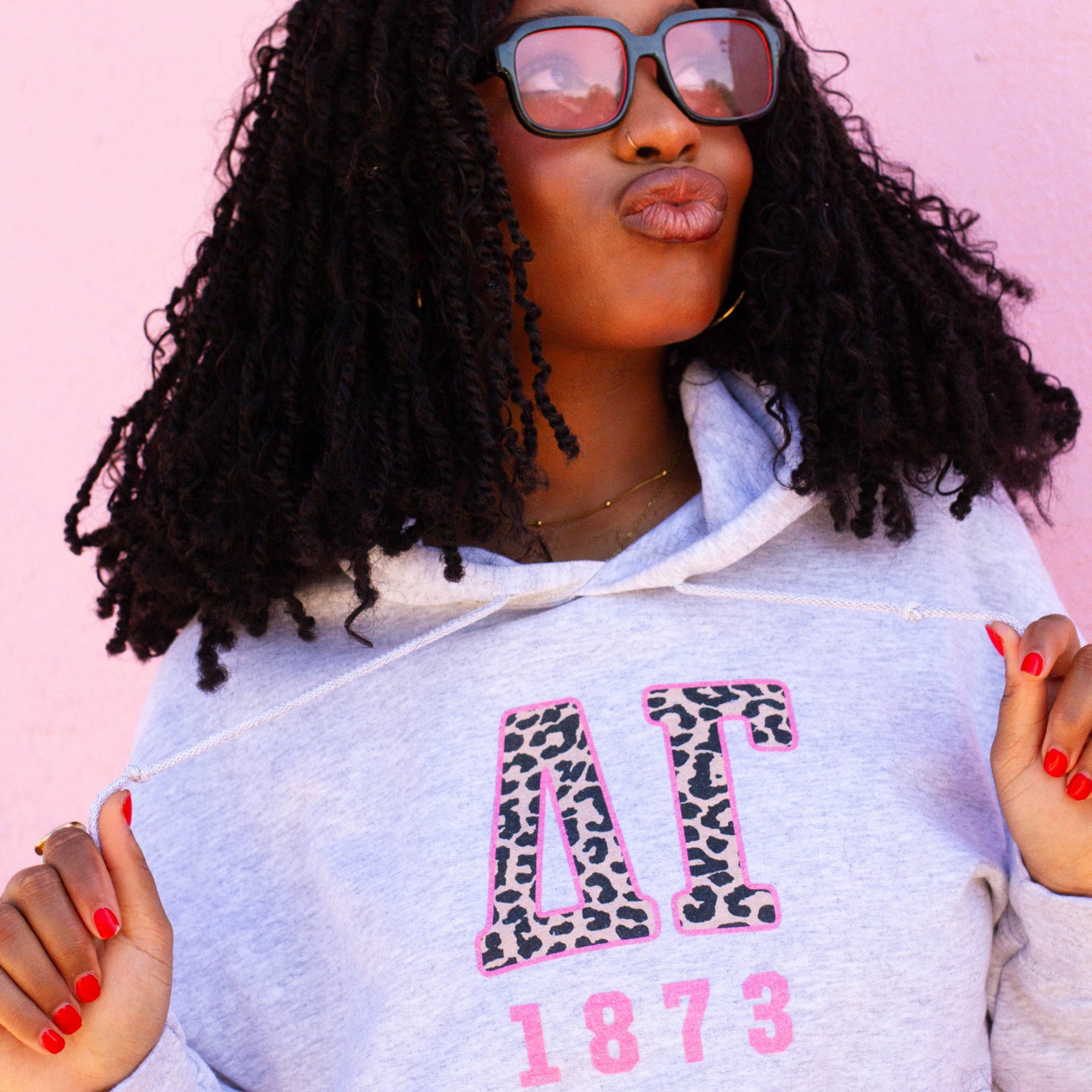 B-Greek - Cheetah Hoodie - Delta Gamma