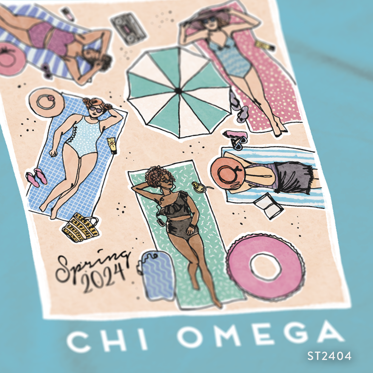 Chi Omega Spring Break PR T-Shirt Design