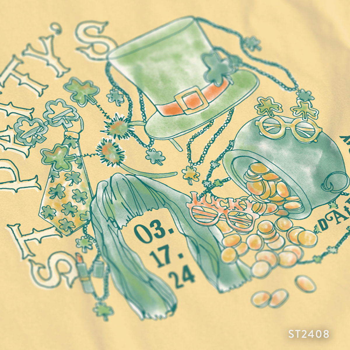 Sorority St. Patricks Day Date Party T-Shirt Design