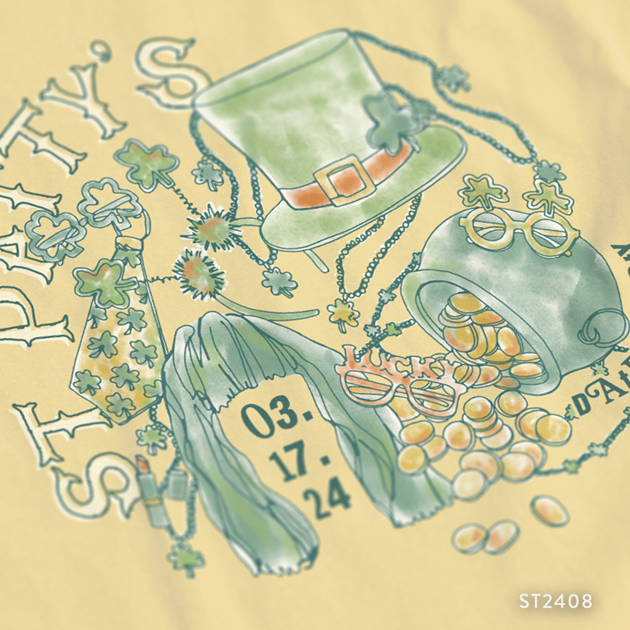 Sorority St. Patricks Day Date Party T-Shirt Design