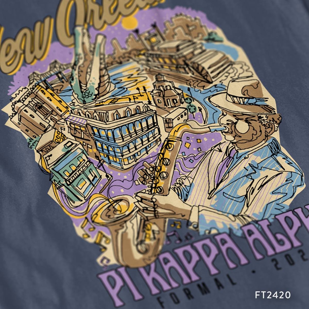 Pi Kappa Alpha New Orleans Formal T-Shirt Design