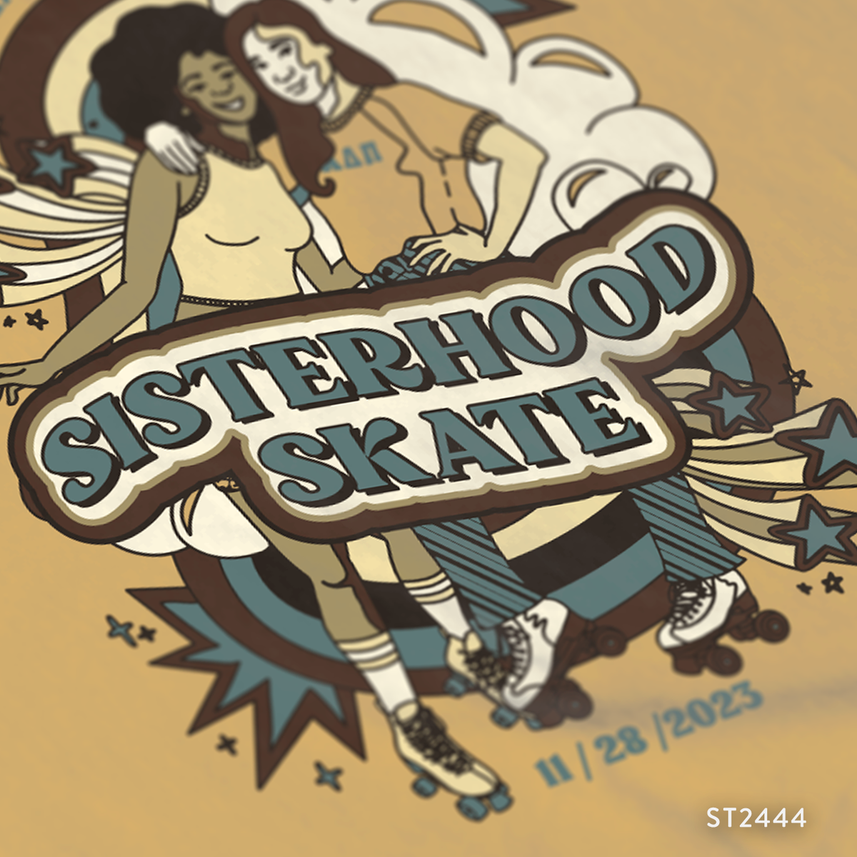 Alpha Delta Pi Sisterhood Skate T-Shirt Design